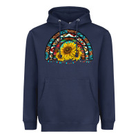 Navy western sunflowers aztec leopard serape  rainbows Heavyweight Hoodie - AdoDesignShop