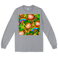 Heather Grey St. Patrick's dwarf seamless pattern digital paper Long Sleeve Tee - BundleAndBundleShop