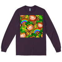 Plum St. Patrick's dwarf seamless pattern digital paper Long Sleeve Tee - BundleAndBundleShop
