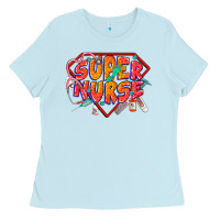 Baby Blue super nurse Ladies Tee - CowGirlArtShop