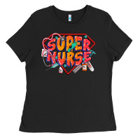 Black super nurse Ladies Tee - CowGirlArtShop