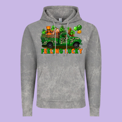 Feeling Lucky With Gnomes On Truck Vintage Hoodie Designed By Fadigitalartstudio