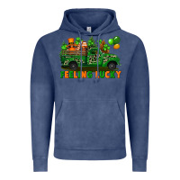 Vintage Denim feeling lucky with gnomes on truck Vintage Hoodie - FaDigitalArtStudio