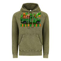Vintage Olive feeling lucky with gnomes on truck Vintage Hoodie - FaDigitalArtStudio