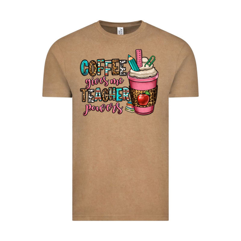 Coffee Gives Me Teacher Powers Vintage Tee by OliviaCreatesArt | Teevron