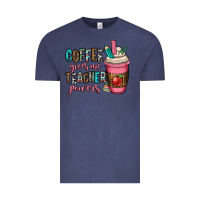 Vintage Denim coffee gives me teacher powers Vintage Tee - OliviaCreatesArt