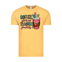 Vintage Mustard coffee gives me teacher powers Vintage Tee - OliviaCreatesArt