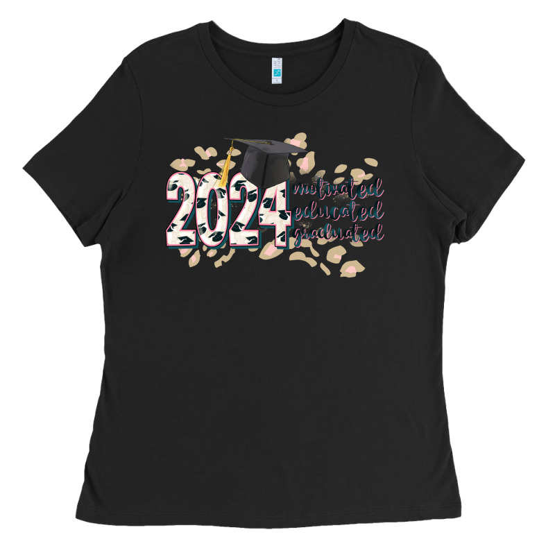 2024 Motivated Educated Graduated Ladies Tee by CowGirlArtShop | Teevron