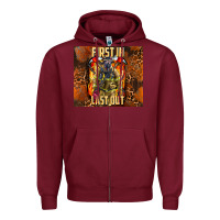 Burgundy first in last out firefighter Zipper Hoodie - AdoDesignShop