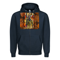 Navy first in last out firefighter Zipper Hoodie - AdoDesignShop