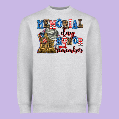 Memorial Day Honor And Remember Heavyweight Sweatshirt Designed By Adodesignshop