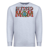 Heather Grey blessed mom christmas Premium Sweatshirt - AdoDesignShop