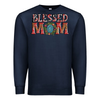 Navy blessed mom christmas Premium Sweatshirt - AdoDesignShop