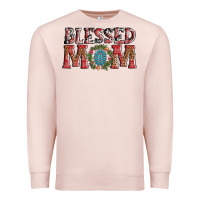 Pale Pink blessed mom christmas Premium Sweatshirt - AdoDesignShop