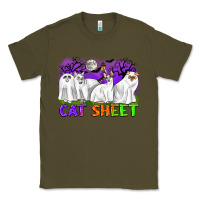 Army Green cat sheet ghost cats halloween Classic Tee - CowGirlArtShop