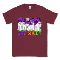 Burgundy cat sheet ghost cats halloween Classic Tee - CowGirlArtShop