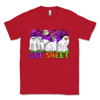 Red cat sheet ghost cats halloween Classic Tee - CowGirlArtShop