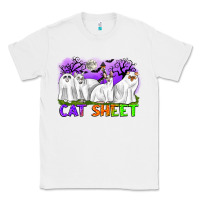 White cat sheet ghost cats halloween Classic Tee - CowGirlArtShop