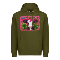 Army Green valentines day baby calf Premium Hoodie - Jasminsmagicworld