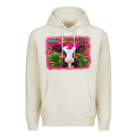 Oatmeal Heather valentines day baby calf Premium Hoodie - Jasminsmagicworld
