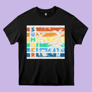 Retro Summer Heavy Core Tee Designed By Tumblerdesignbyshophia