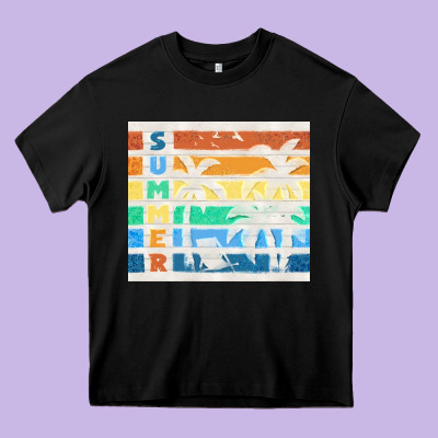 Retro Summer Heavy Core Tee Designed By Tumblerdesignbyshophia