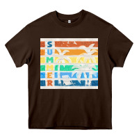 Chocolate Brown retro summer Heavy Core Tee - TumblerDesignByShophia