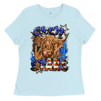 Baby Blue oh my stars Ladies Tee - CowGirlArtShop