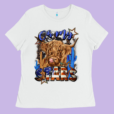 Oh My Stars Ladies Tee Designed By Cowgirlartshop