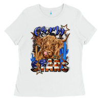 White oh my stars Ladies Tee - CowGirlArtShop