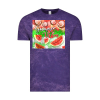 Cloud Purple Watermelon and coconut summer 20oz skinny tumbler Vintage Tee - FaDigitalArtStudio