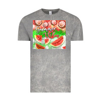 Cloud Rock Watermelon and coconut summer 20oz skinny tumbler Vintage Tee - FaDigitalArtStudio