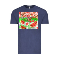 Vintage Denim Watermelon and coconut summer 20oz skinny tumbler Vintage Tee - FaDigitalArtStudio
