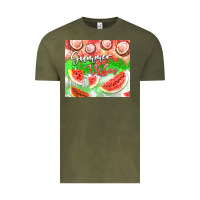 Vintage Olive Watermelon and coconut summer 20oz skinny tumbler Vintage Tee - FaDigitalArtStudio