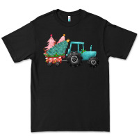Black Christmas tree tractor Premium Tee - CowGirlArtShop