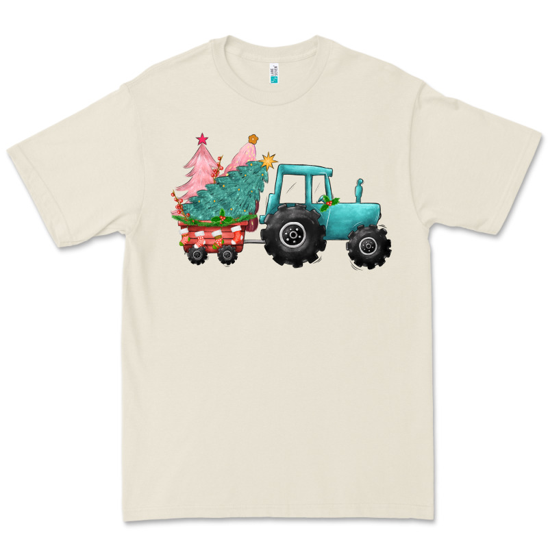 Christmas Tree Tractor Premium Tee by CowGirlArtShop | Teevron