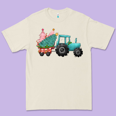 Christmas Tree Tractor Premium Tee Designed By Cowgirlartshop