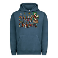 Pigment Midnight Navy merry christmas Urban Hoodie - JahusDesignShop