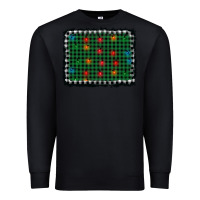 Black christmas buffalo plaid and lights background Premium Sweatshirt - AdoDesignShop