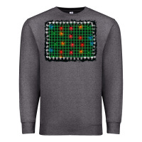 Charcoal Heather christmas buffalo plaid and lights background Premium Sweatshirt - AdoDesignShop