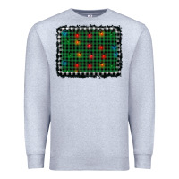 Heather Grey christmas buffalo plaid and lights background Premium Sweatshirt - AdoDesignShop