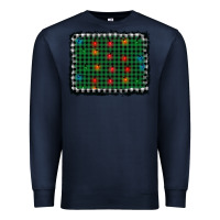 Navy christmas buffalo plaid and lights background Premium Sweatshirt - AdoDesignShop