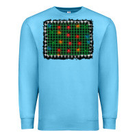 Ocean Blue christmas buffalo plaid and lights background Premium Sweatshirt - AdoDesignShop