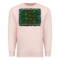 Pale Pink christmas buffalo plaid and lights background Premium Sweatshirt - AdoDesignShop