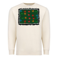 Sandshell christmas buffalo plaid and lights background Premium Sweatshirt - AdoDesignShop