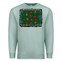 Seafoam christmas buffalo plaid and lights background Premium Sweatshirt - AdoDesignShop