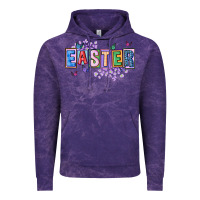 Cloud Purple easter with leopard Vintage Hoodie - FaDigitalArtStudio