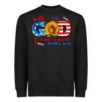Black with god all things are possible usa Heavyweight Sweatshirt - AdoDesignShop