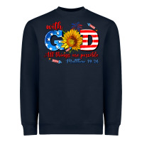 Navy with god all things are possible usa Heavyweight Sweatshirt - AdoDesignShop
