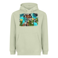 Matcha cactus gemstone background Heavyweight Hoodie - AdoDesignShop